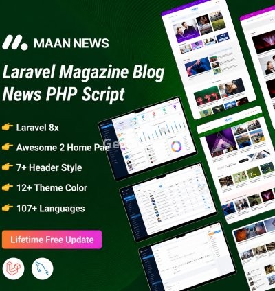 Maan News - Laravel Magazine Blog & News PHP Script with Admin & Writer Panel