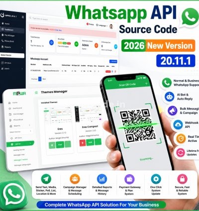 WhatsApp API Source Code New Version MPWA 20.11.0 With AI Bot & Bulk Messaging System